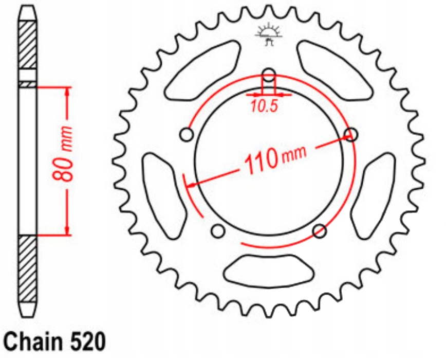 Zadní ozubené kolo 520 36Z Kymco Venox 250 02-13