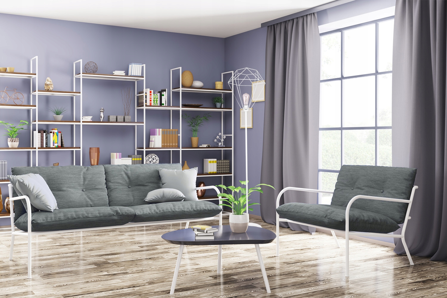 MODNA STOJĄCA LAMPA PODŁOGOWA DRUCIAK LOFT EDISON Kolekcja Kimi