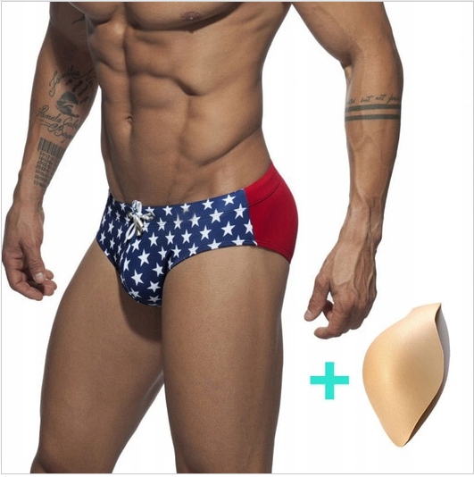 

BK3 Kąpielówki W Gwiazdki + wkładka Push Up - XL