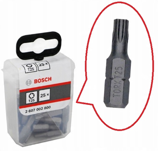 

Bosch Bit Końcówka T25 Extra Hard 25 Sztuk Paczka