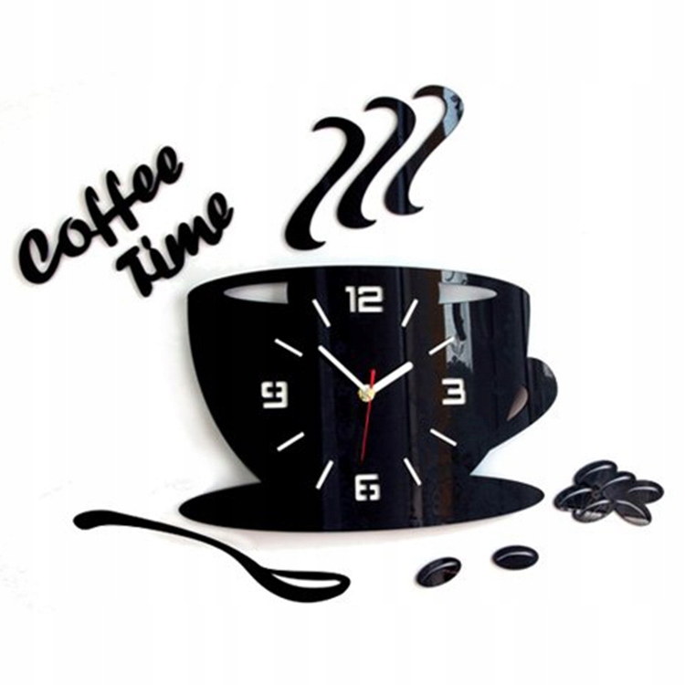 

Zegar ścienny do kuchni Coffee Time Filiżanka 3D