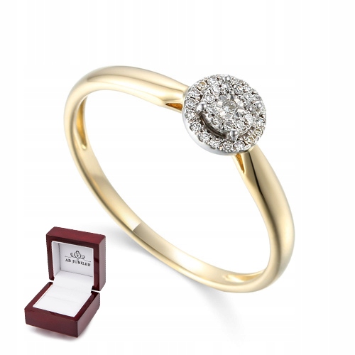 

Złoty Elegancki Pierścionek Z Diamentami pr 585