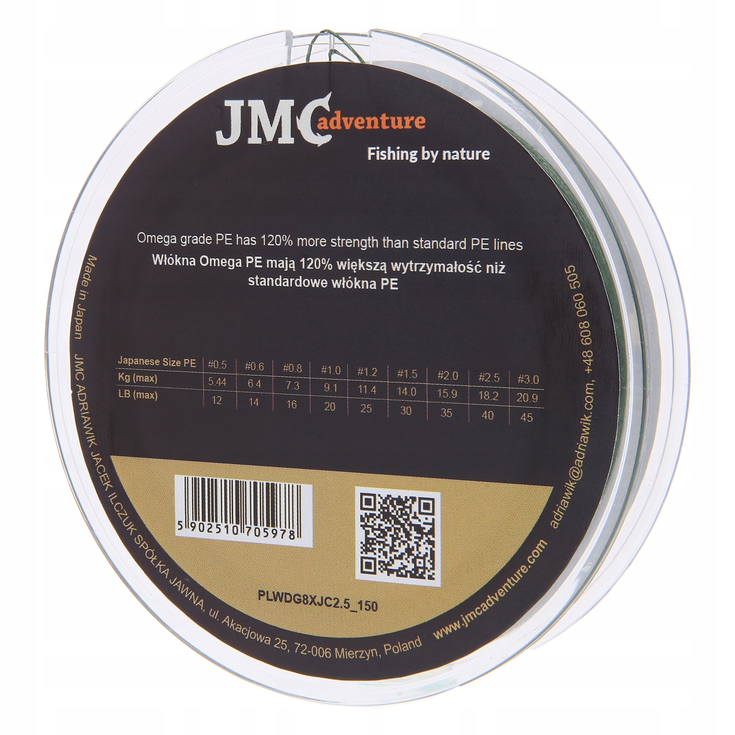 Plecionka Jmc Adventure 8XCJ zielona 0,25 mm x 150 m