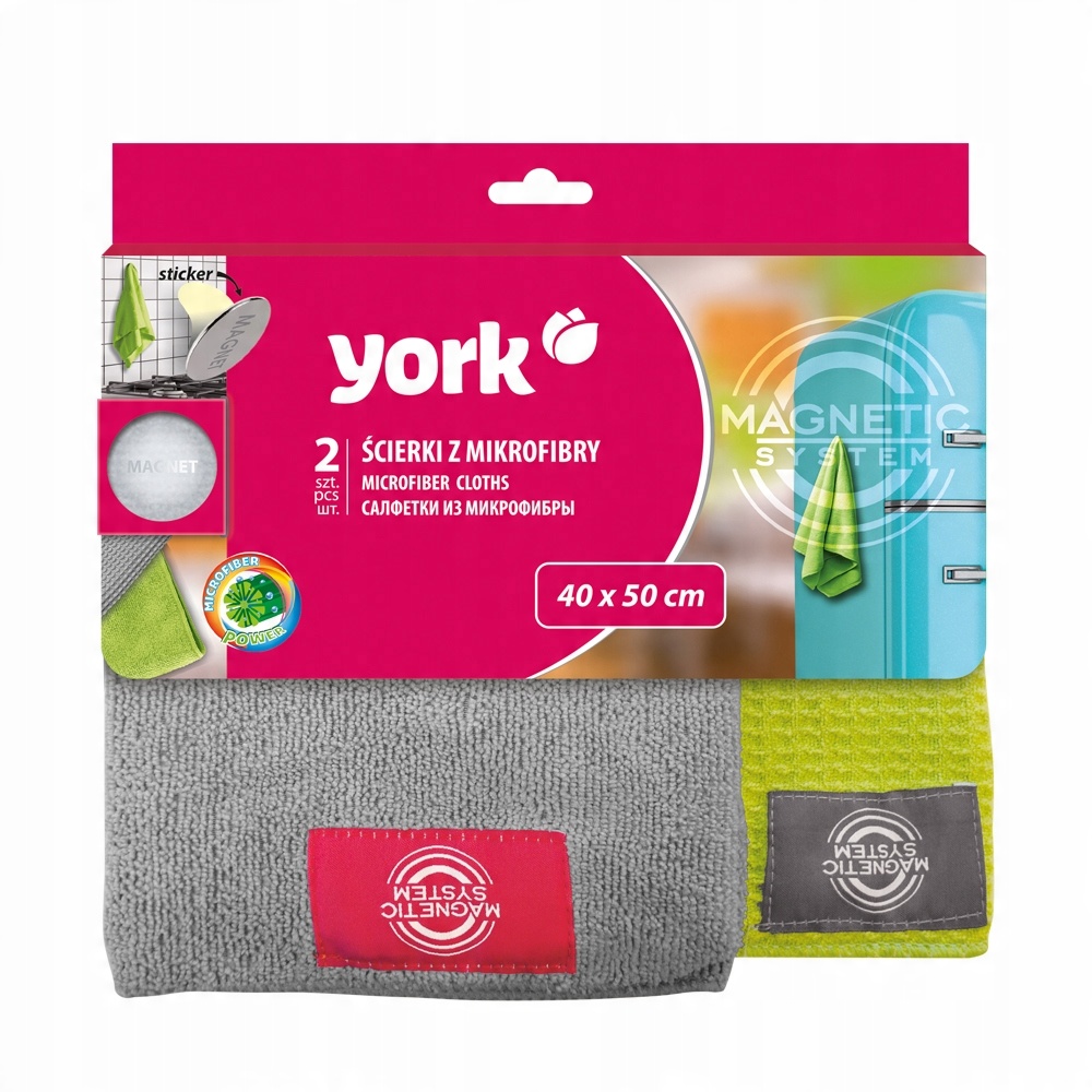 

York Ściereczki ścierki z mikrofibry z Magnesem x2