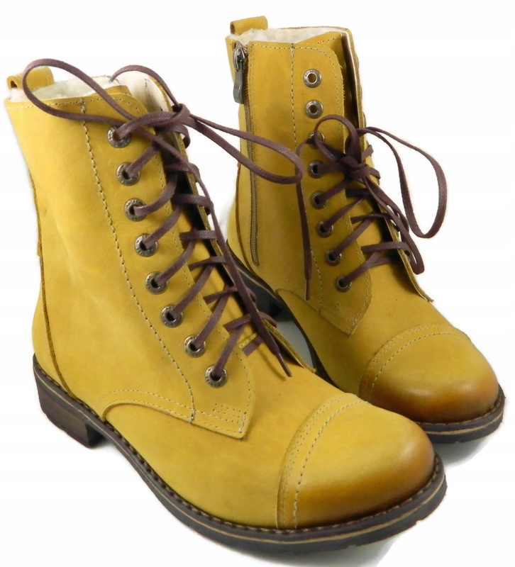 

Stylowe Ocieplane Lekkie Kozaki Skóra Nat. UNI-54