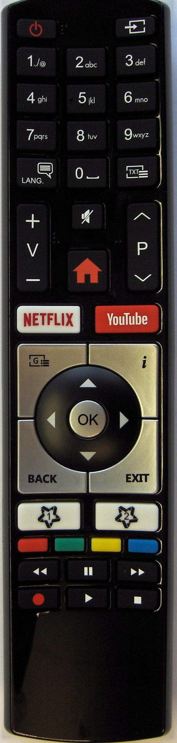 Pilot Zamiennik TV Czarny z przyciskami Netflix YouTube