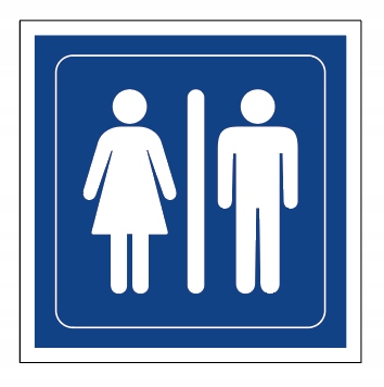 TOALETA DAMSKA MĘSKA PCV TABLICZKA PIKTOGRAM WC tablica zadruk UV WR_A2