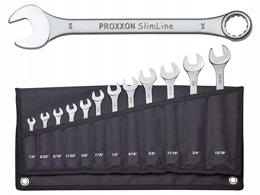 Proxxon klucze płasko-oczkowe calowe 12szt 23816 *