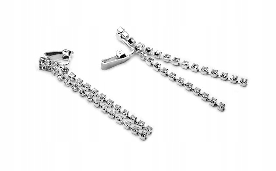 

Klipsy Długie Srebrne Kryształowe Eleganckie Dżety