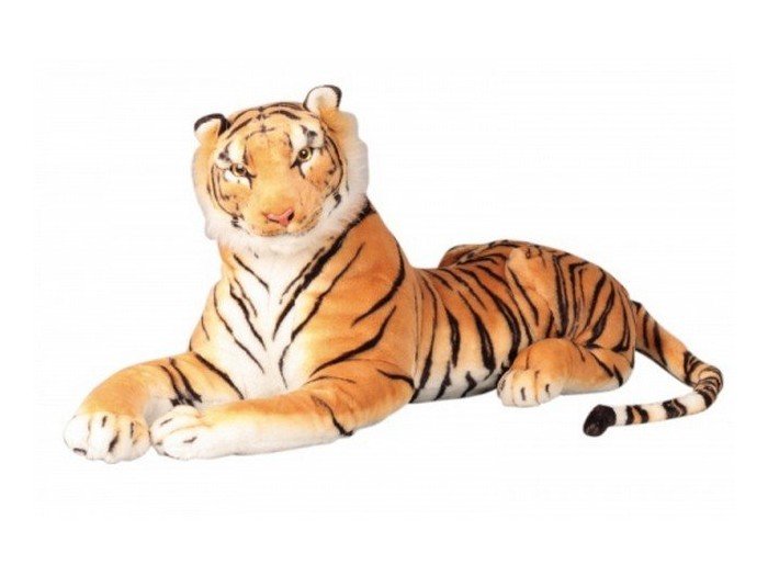 

Tygrys Pluszak brąz /biały/leżący dł.70+40cm