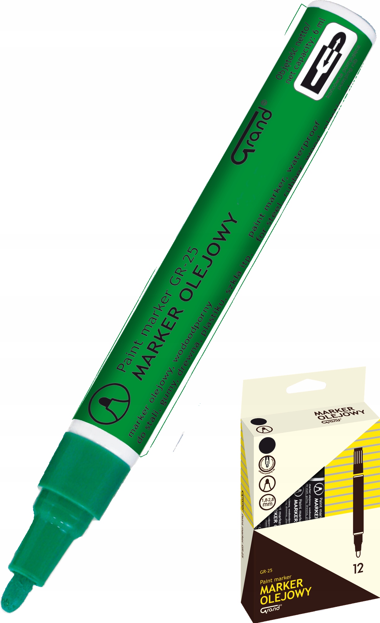 Marker olejowy pisak mazak olejny ZIELONY do opon