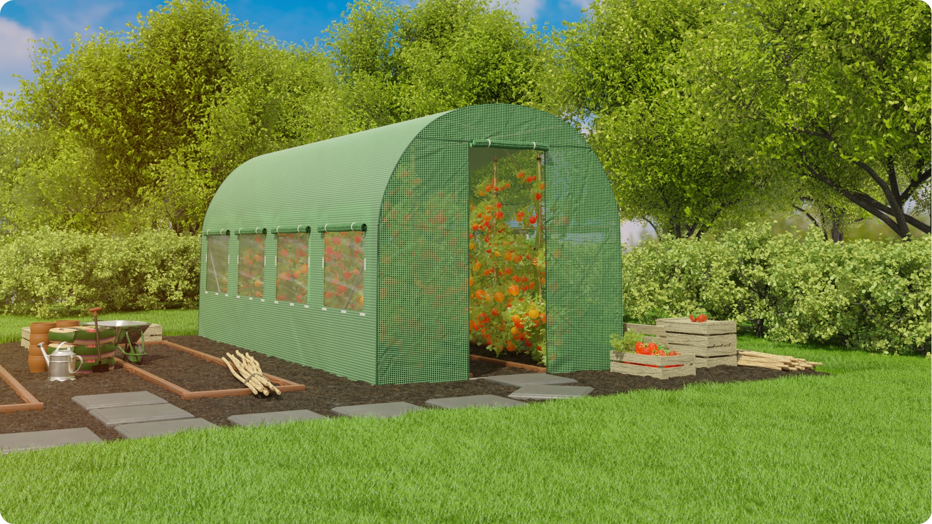 PLONOS TUNEL FOLIOWY OGRODOWY SZKLARNIA 2,5x4m 10m2 GRUBE RURY 25 x 0,7mm Wysokość produktu 200 cm