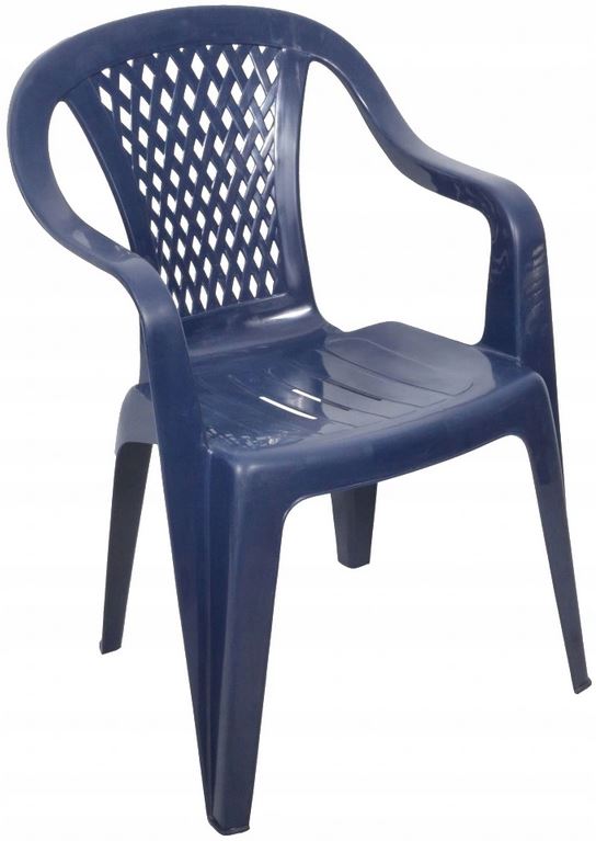 ZESTAW 4+1 KRZESŁA STÓŁ +PARASOL PLASTIK GRANATOWY Linia 1