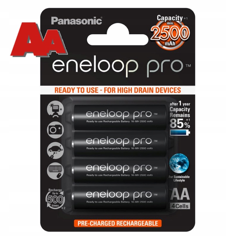

4x Eneloop Pro Aa Akumulatorki Japan R6 Oryginał