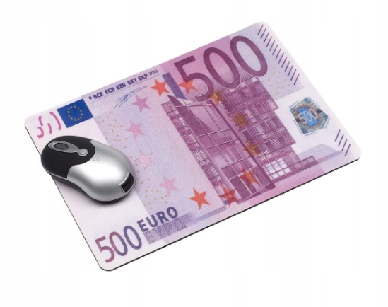 DUŻA PODKŁADKA POD MYSZ BANKNOT EURO 4-WZORY 2855