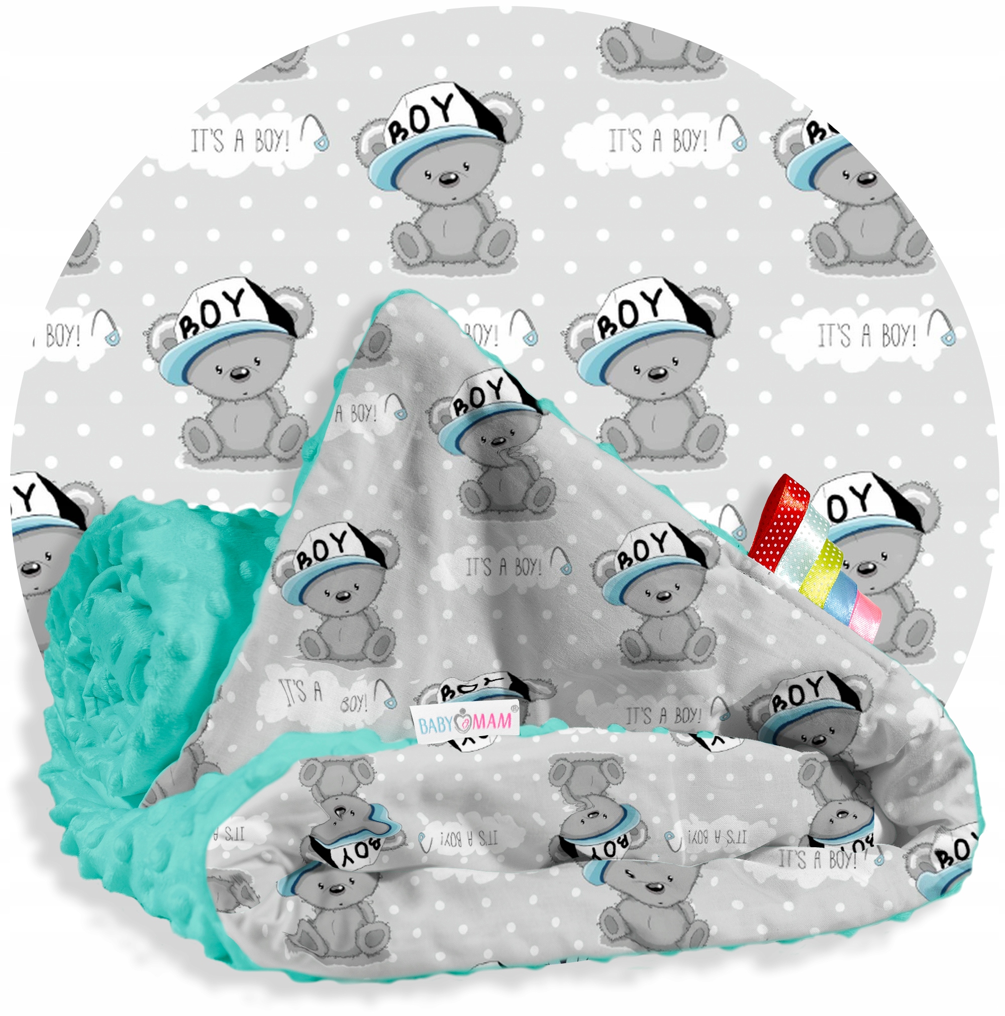 

Babymam Kocyk Dwustronny Minky Bawełna 75x100CM