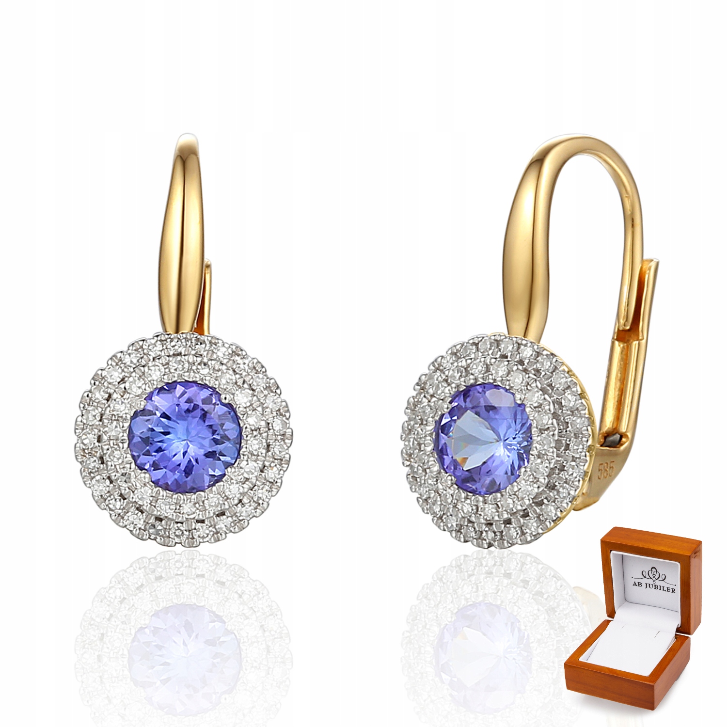 

Złote 14K Kolczyki Tanzanit I Diament E57736