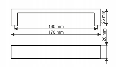 Uchwyt meblowy GAMET czarny mat UA59-160-L31 Marka inna