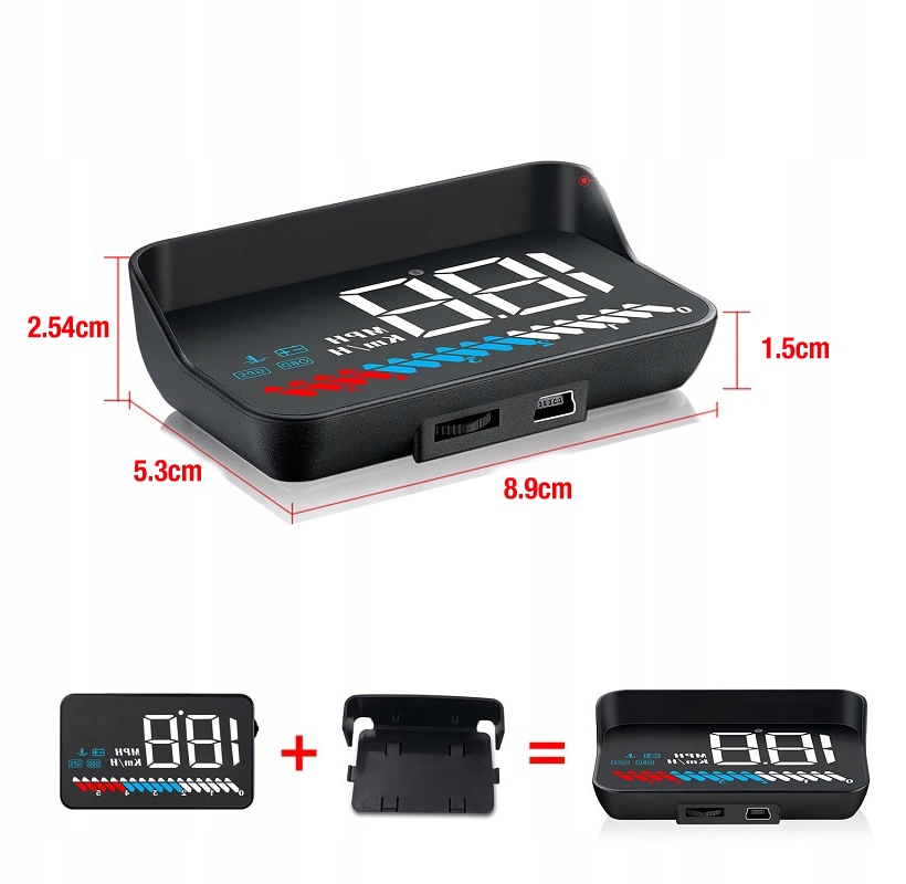WYSWIETLACZ PROJEKTOR LED LCD HUD OBD2 GPS USB M7 EAN 5902659171825