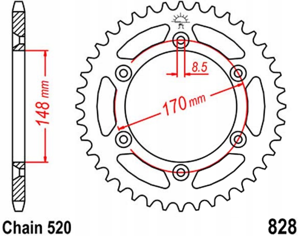 Zadní ozubené kolo Suzuki Dr 600 S Su 85-89 Nové