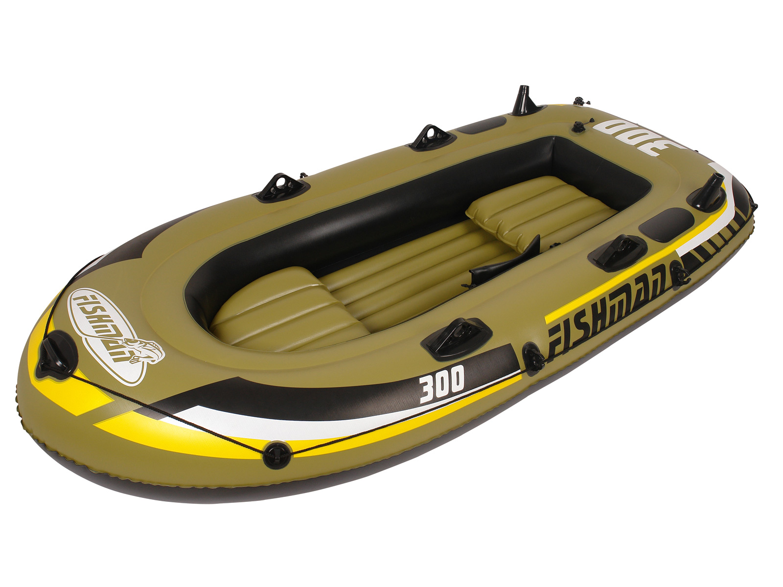 Łódź Ponton Rybacki Wędkarski Turystyczny Wiosła Pompka 3-os FISHMEN 300SET