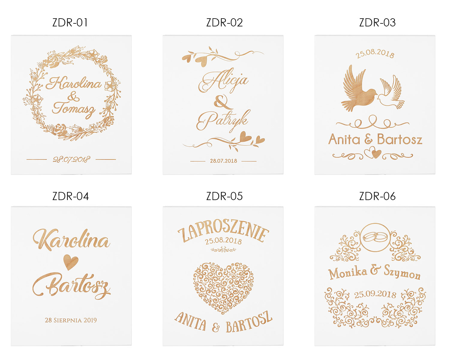 ZAPROSZENIE ŚLUBNE ZAPROSZENIE DLA RODZICÓW ZAPROSZENIE NA ŚLUB Z GRAWEREM Szerokość produktu 15 cm