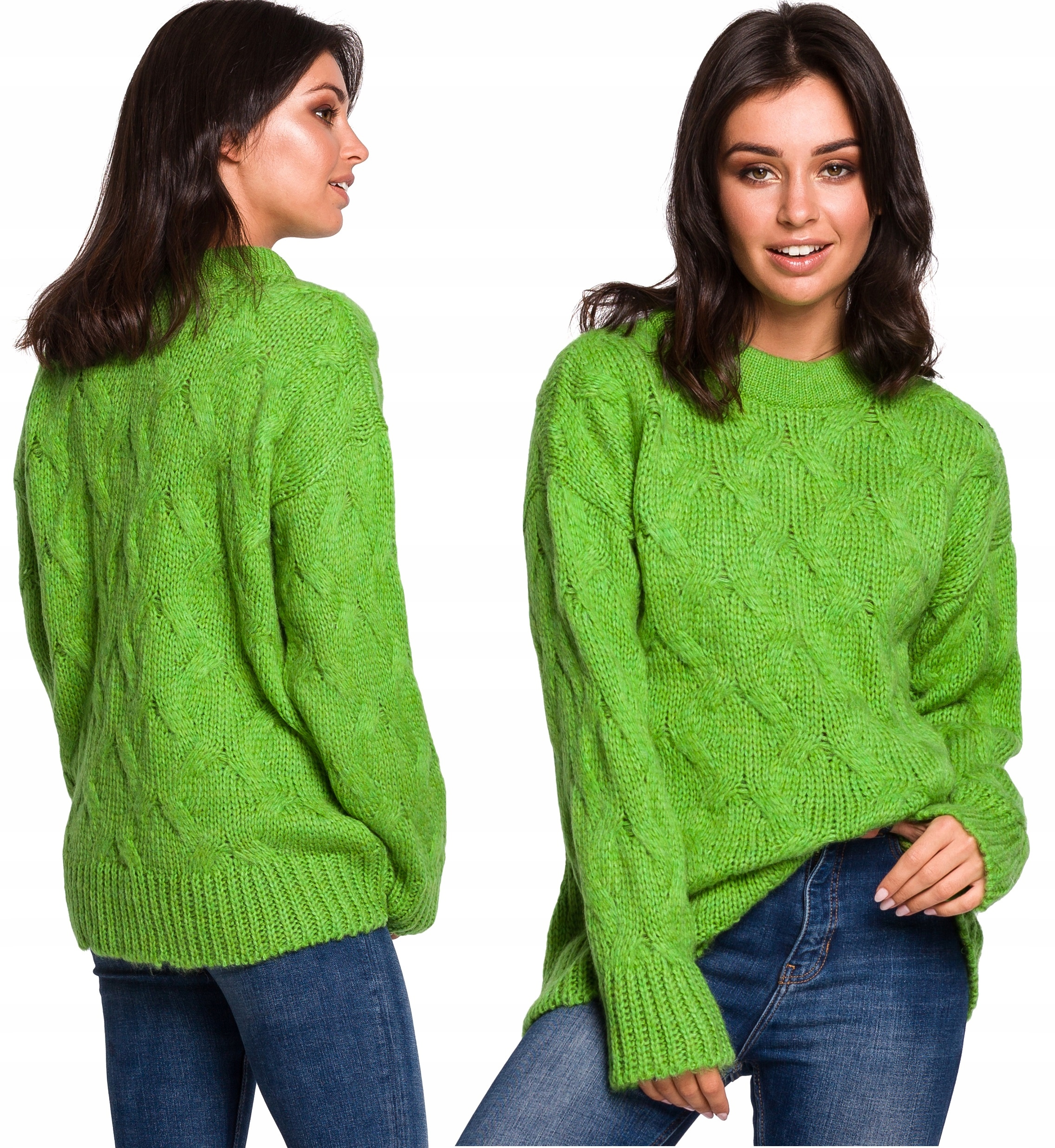 

Klasyczny Sweter Damski Z Warkoczem