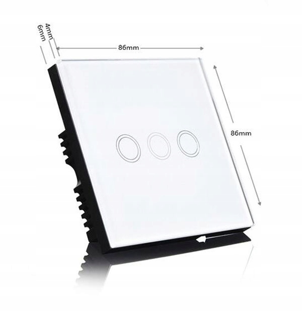 WŁĄCZNIK DOTYKOWY ŚWIATŁA POTRÓJNY CZARNY LED Marka inna