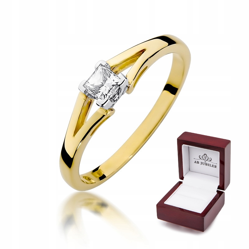 

Złoty 585 Pierścionek Zaręczynowy Brylant 0,30ct