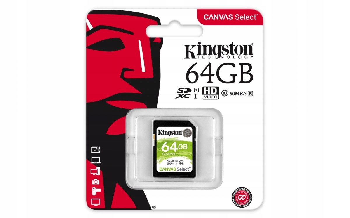 Karta SD SecureDigital 64GB Kingston SDXC 80Mbs