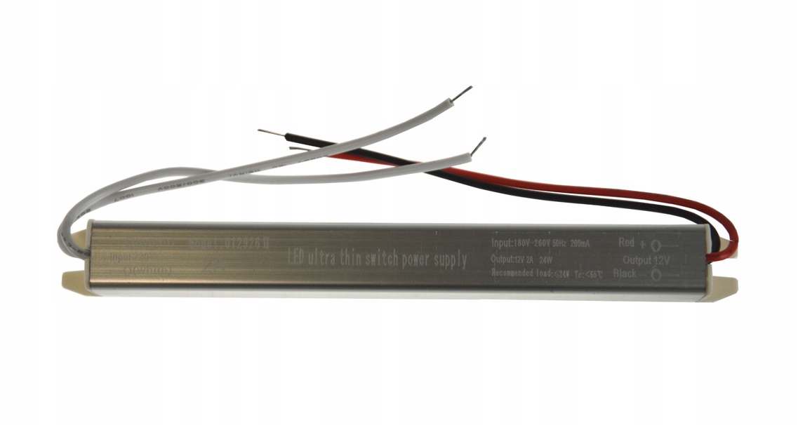 

Mini zasilacz do taśma Led 12V DC 24W Slim