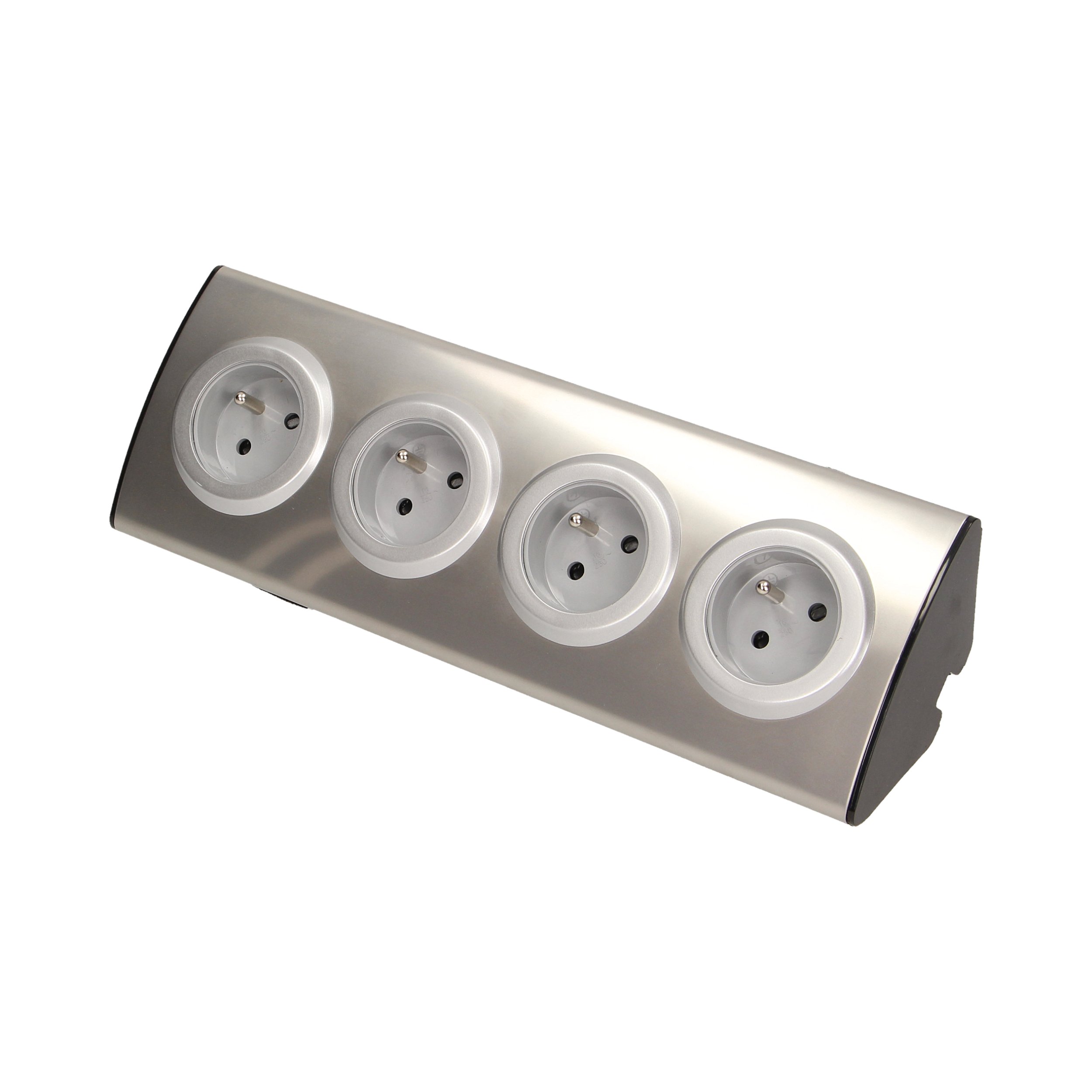 Kuchyňská nábytková zásuvka 4x2P+Z Inox