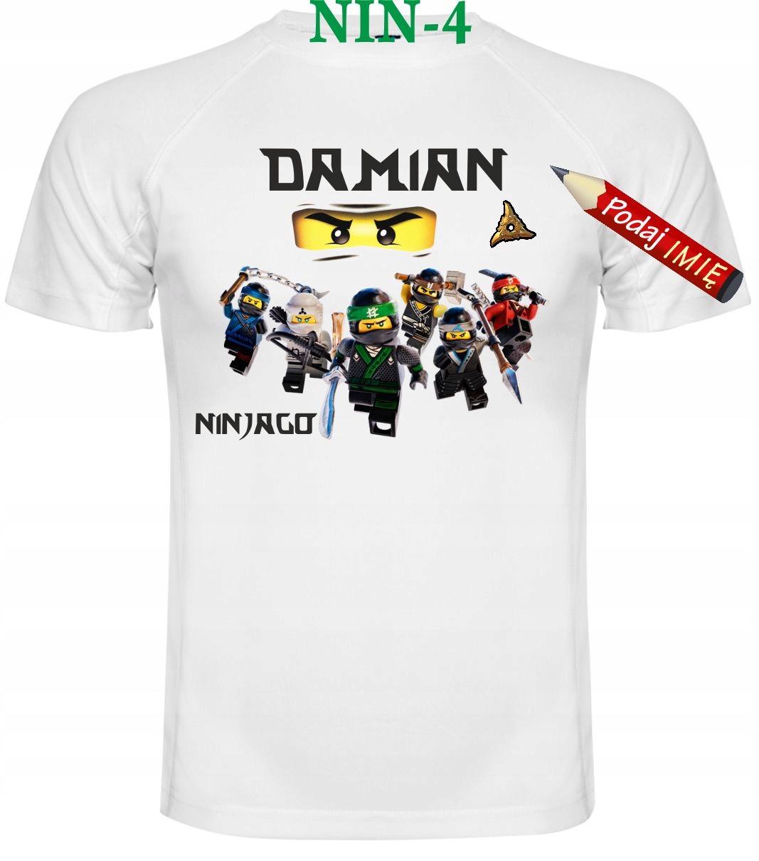 Koszulka Lego Ninjago imię dziecka 122-128 cm T-shirt