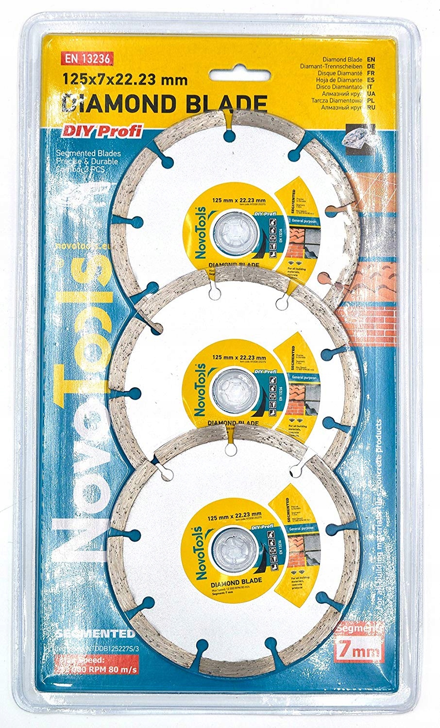 TARCZA DIAMENTOWA TARCZE DIAMENTOWE SEGMENTOWA 3 SZT - 125MM DO CIĘCIA