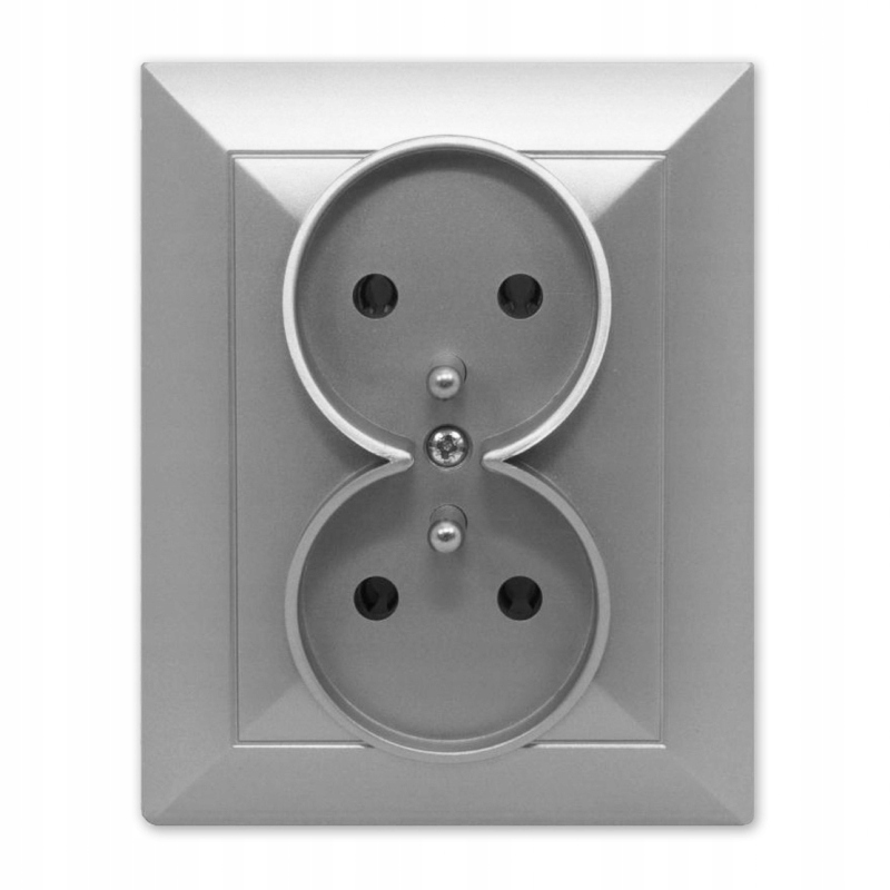 

Opal Gniazdo Podwójne Z Uziemieniem Srebrny