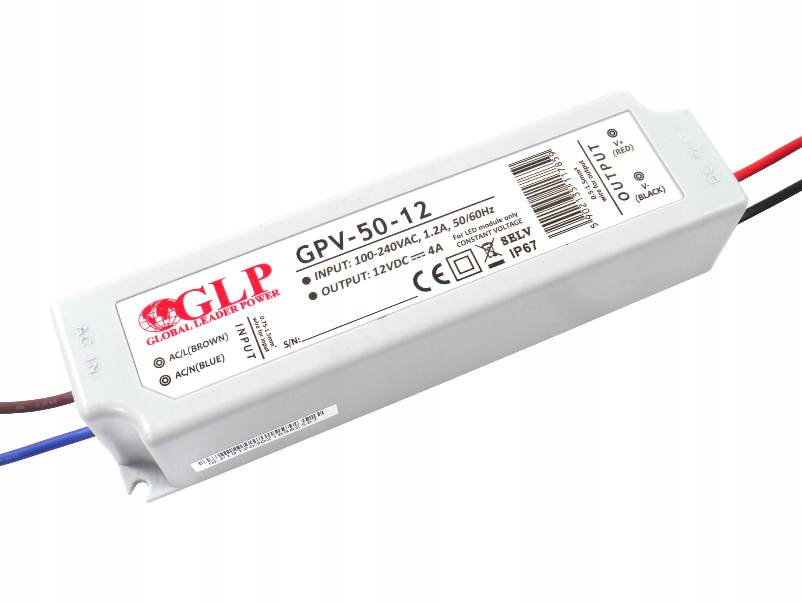 ZASILACZ DO LED GPV-50-12 IP67 48W 12V DC