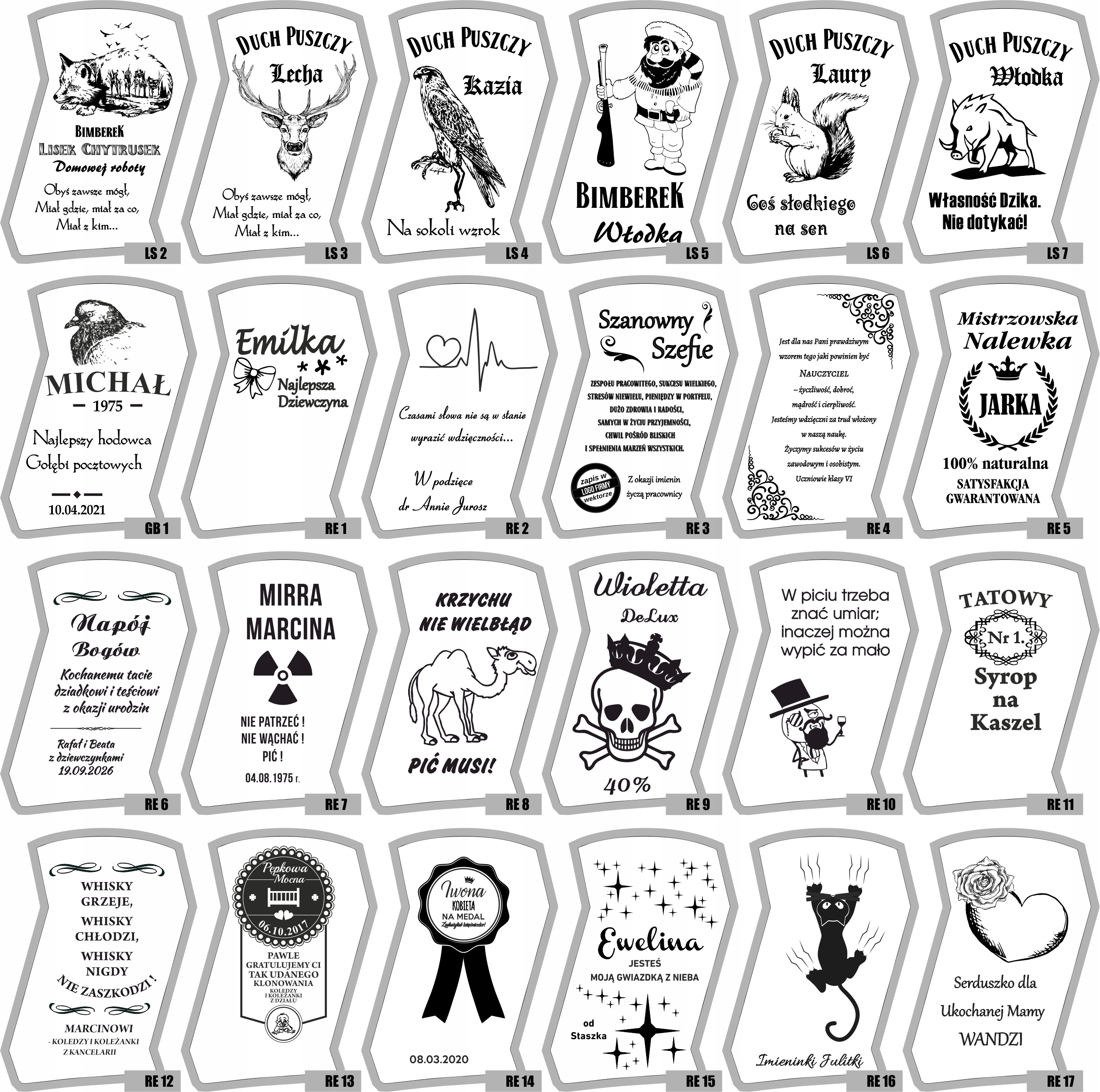 Zestaw do Whisky Karafka sześć szklanek z GRAWEREM Kolor przezroczysty