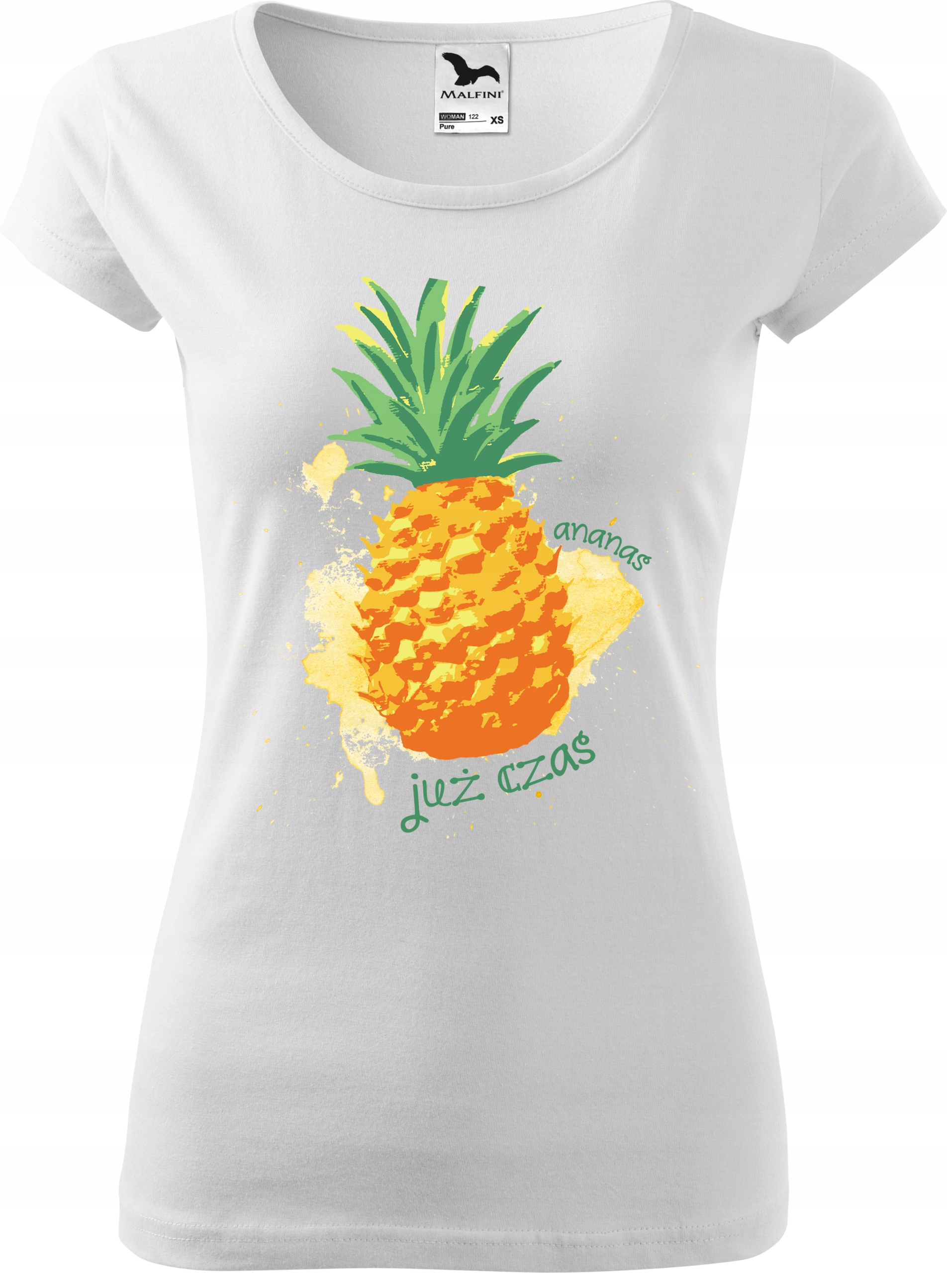 

Koszulka z nadrukiem Ananas damska biała M v1