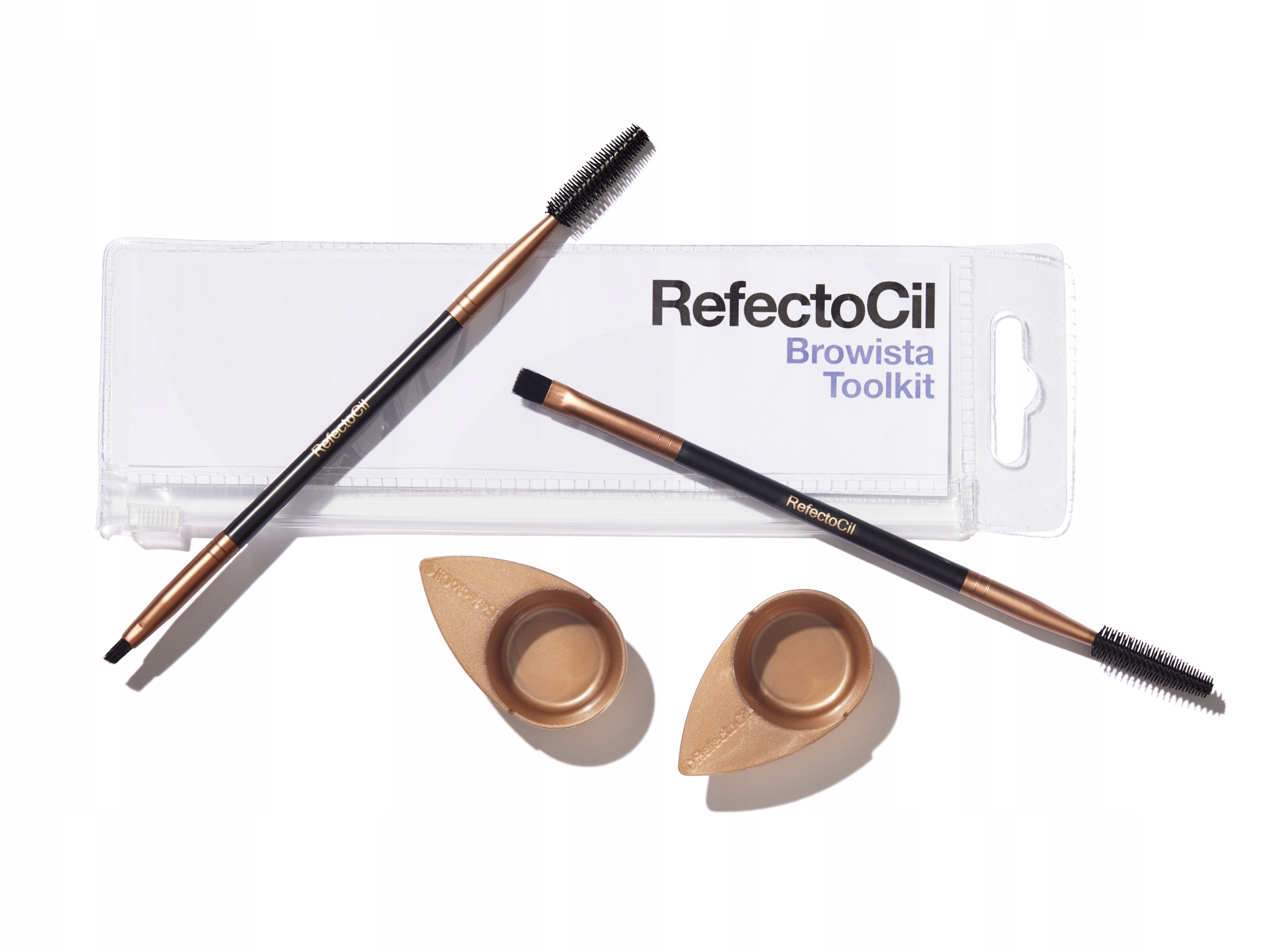 Sada na hennu Štětec šikmý s kartáčkem na obočí Miska RefectoCil