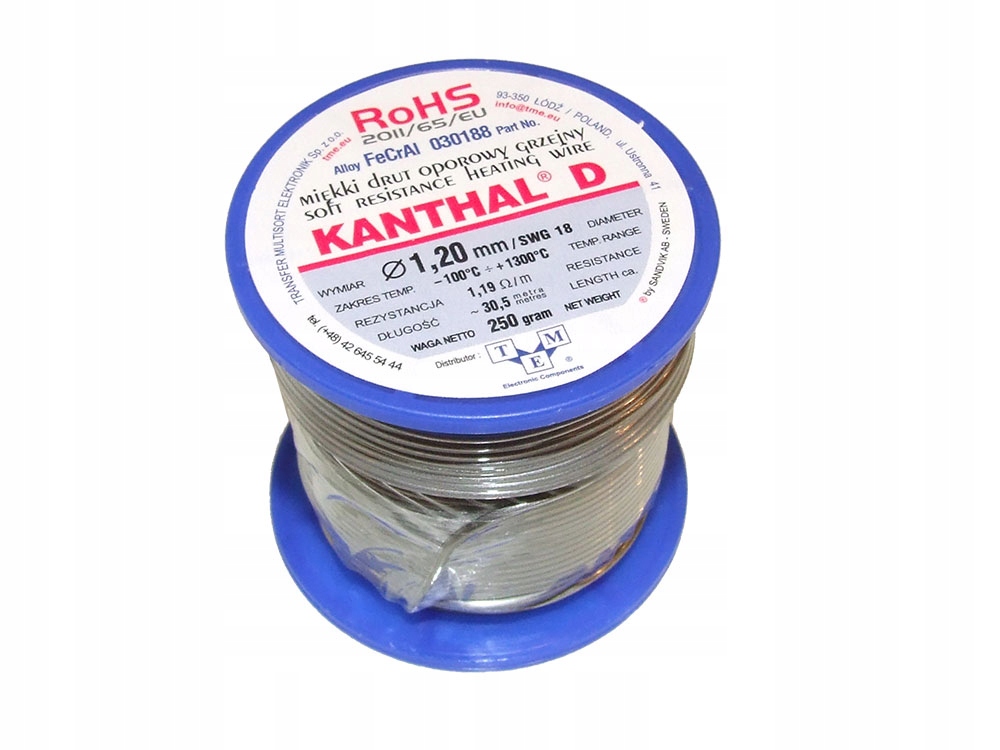 1.20mm KANTHAL DRUT OPOROWY 18SWG 1 metr