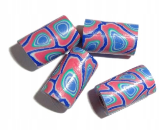 KORALIKI WALCE FIMO 11/8 MM 8SZT MODELINA UTWARDZONA WZORZYSTE WAŁKI