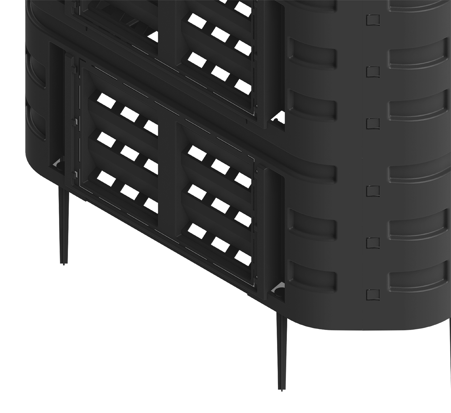 Komposto dėžė sodui, 1000 l, modulinė, juoda