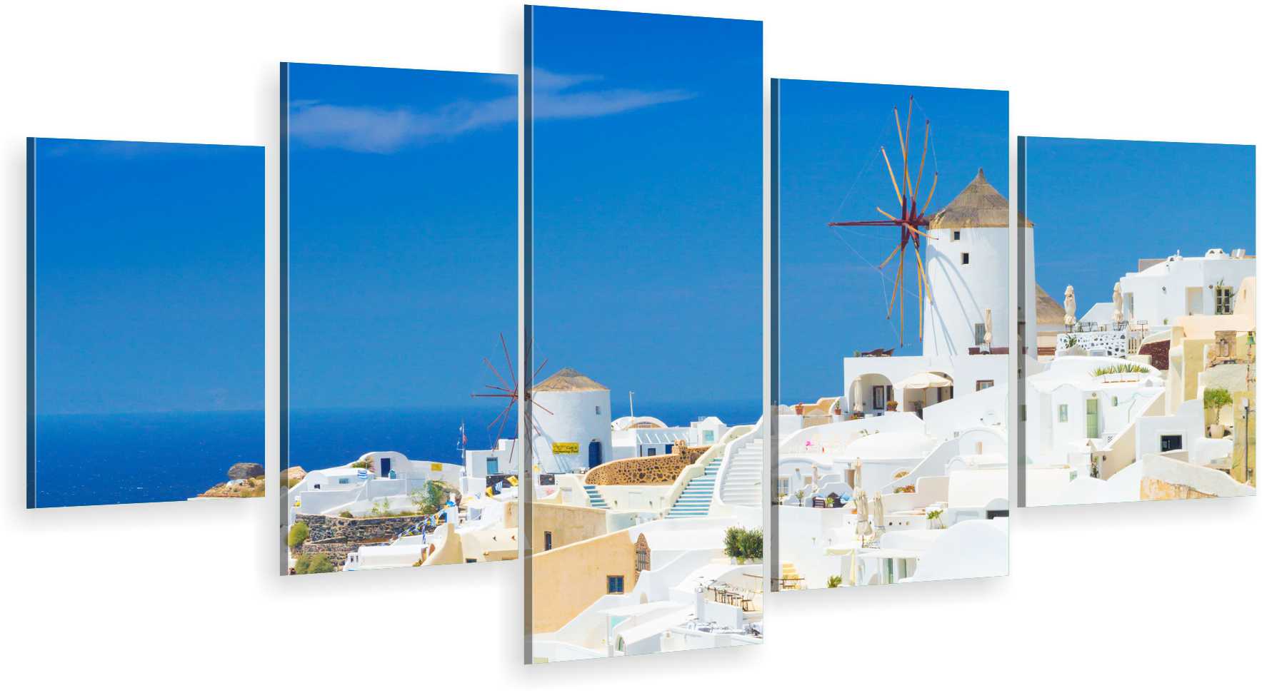 

Tryptyk 5-CZĘŚCI Na Ścianę Grecja Miasto 980 Wz