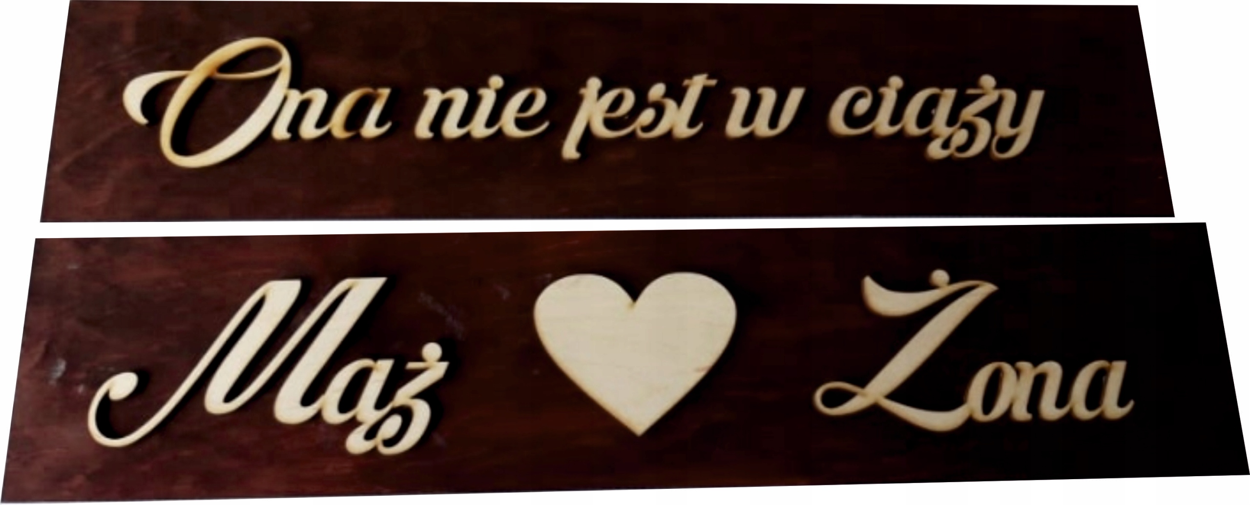 

Tablica do auta Mąż Żona 3D Ślub drewniane wesele