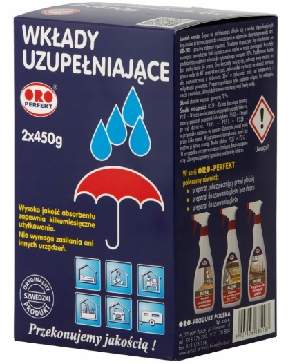 

Oro Pochłaniacz Wilgoci Zapas 2x450G! Skuteczny!