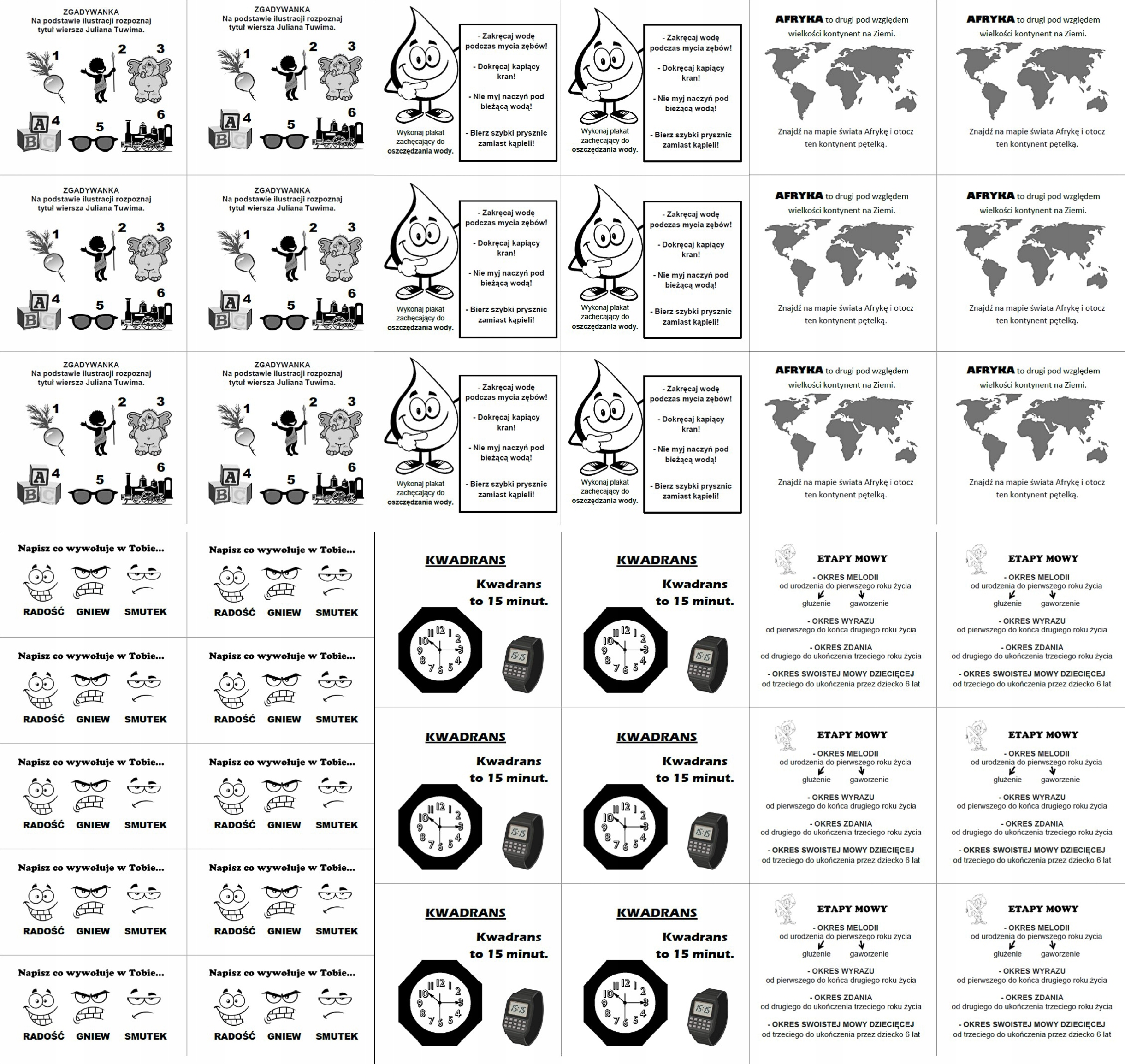 Karty pracy PDF Wklejki 82str A4. Klasa 3 SP Cz5