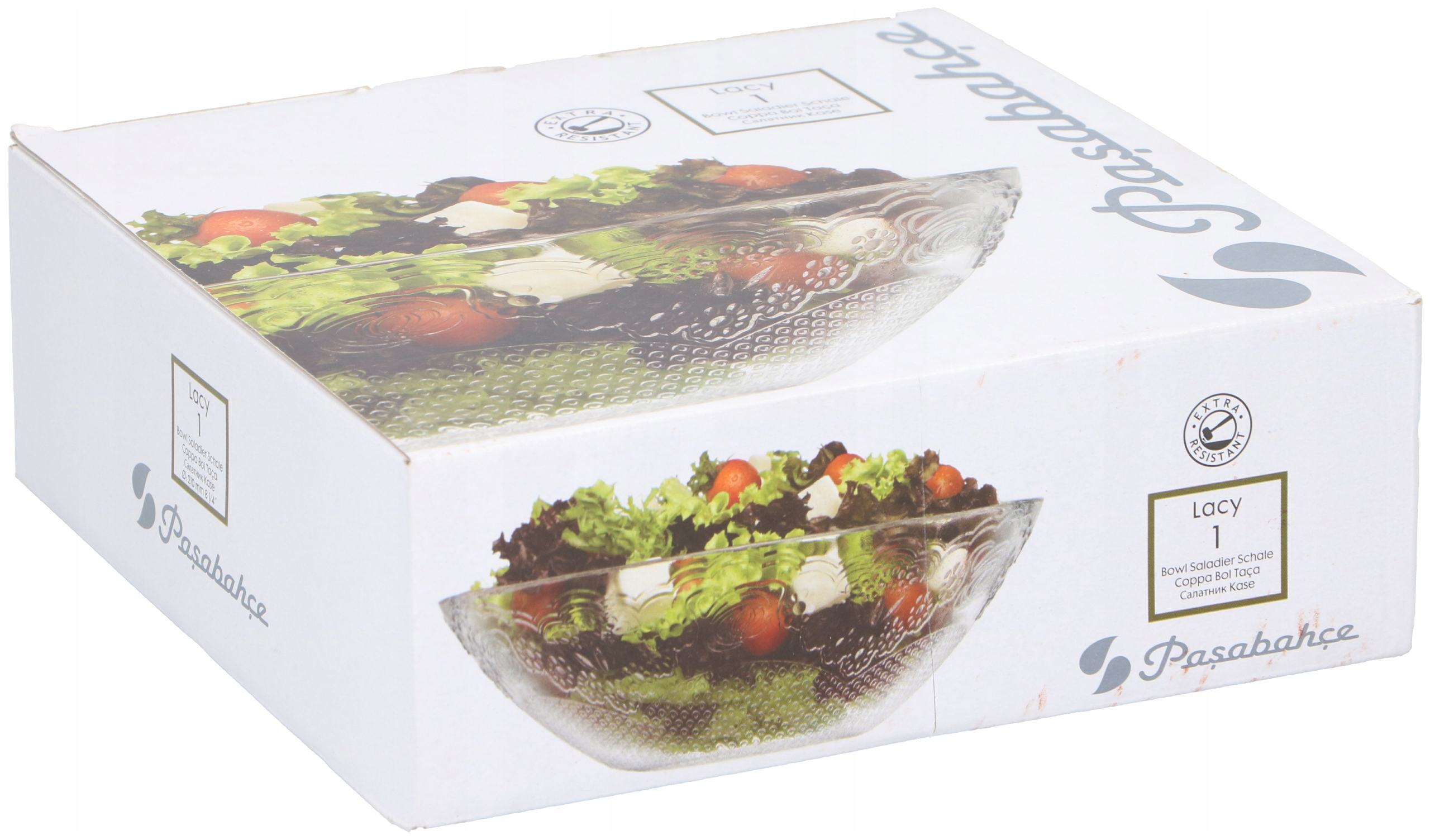 

Szklana miska, salaterka, do sałatki, Lacy 23cm