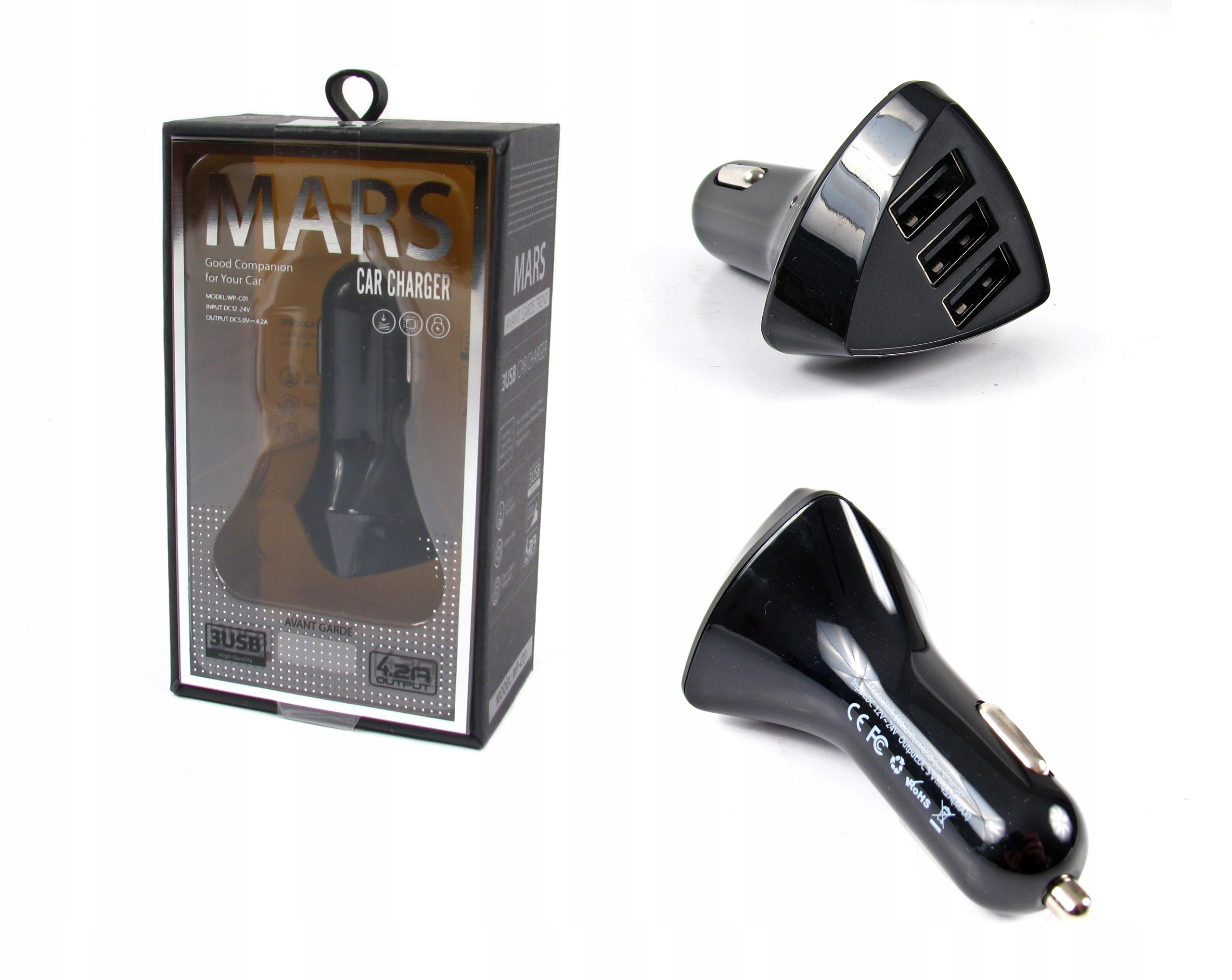 

Ładowarka Samochodowa Usb X3 12V 24V 4.2A Mocna