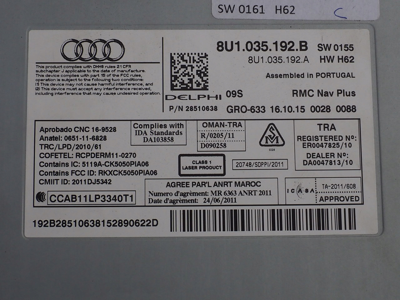 Audi OE 8U1035192B