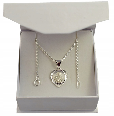 

Łańcuszek Srebrny Z Medalikiem Serduszko Grawer